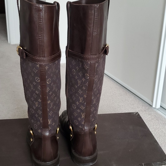 Louis Vuitton monogram mini lin riding boots - Picture 3 of 11